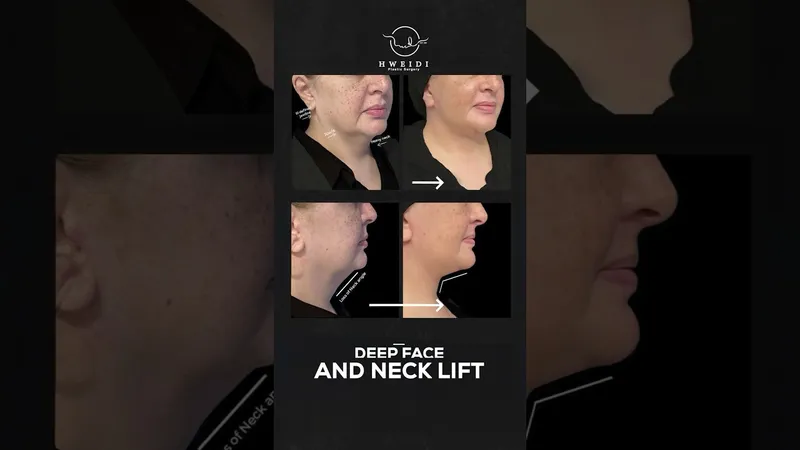 Before and after deep plane facelift, frontal view by Dr. Laith Hweidi