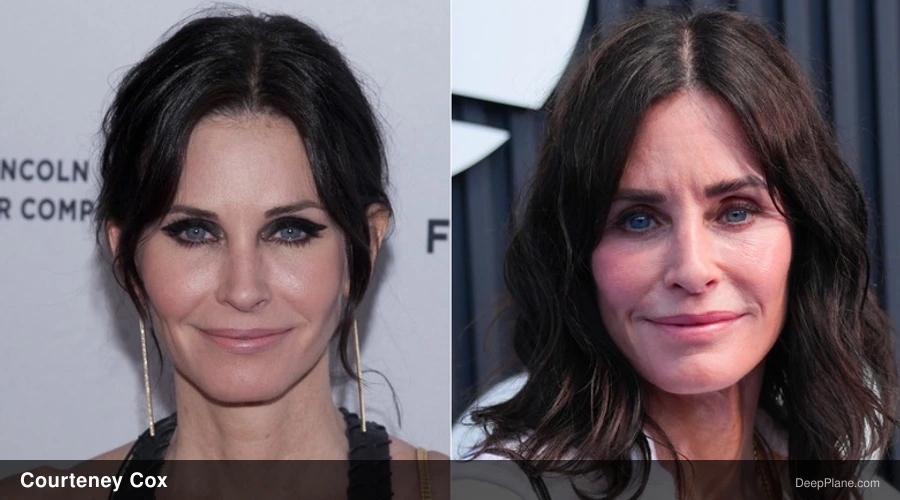 Courteney Cox before and after comparison