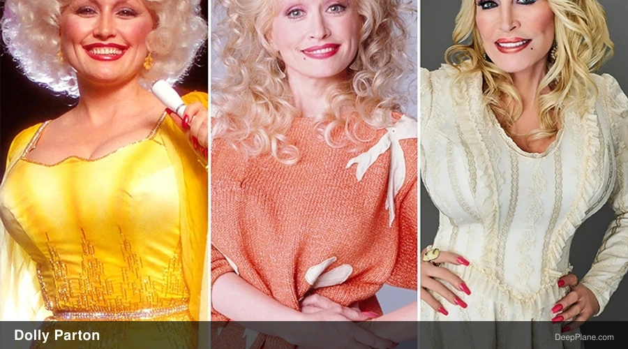 Dolly Parton before and after comparison