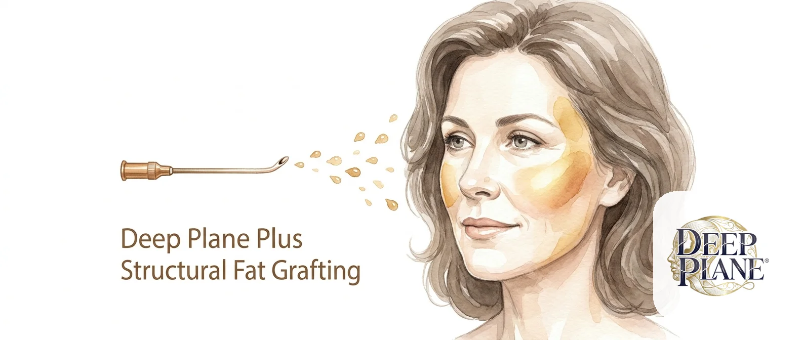 Editorial illustration of the deep plane + structural fat grafting associated with Dr. Andres Jurado