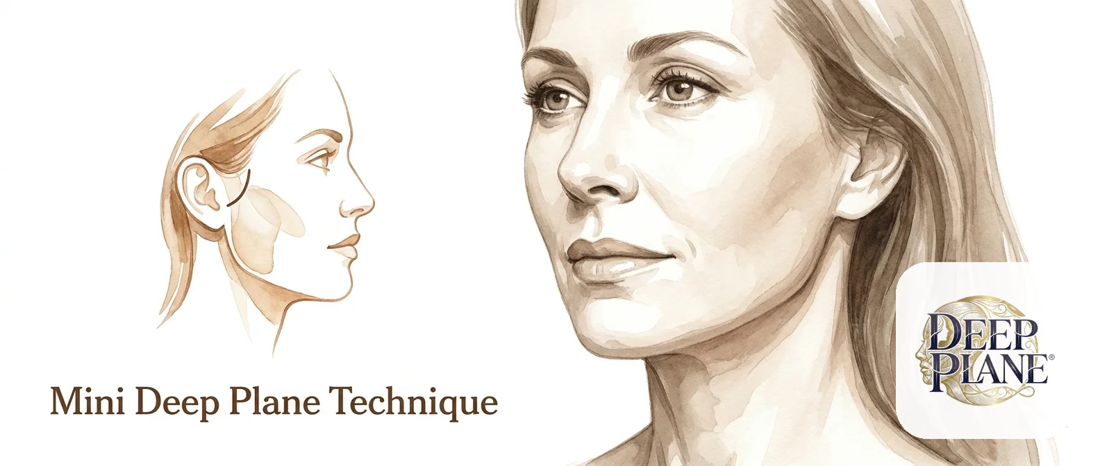 Editorial illustration of the mini deep plane technique associated with Dr. Michael Alfertshofer