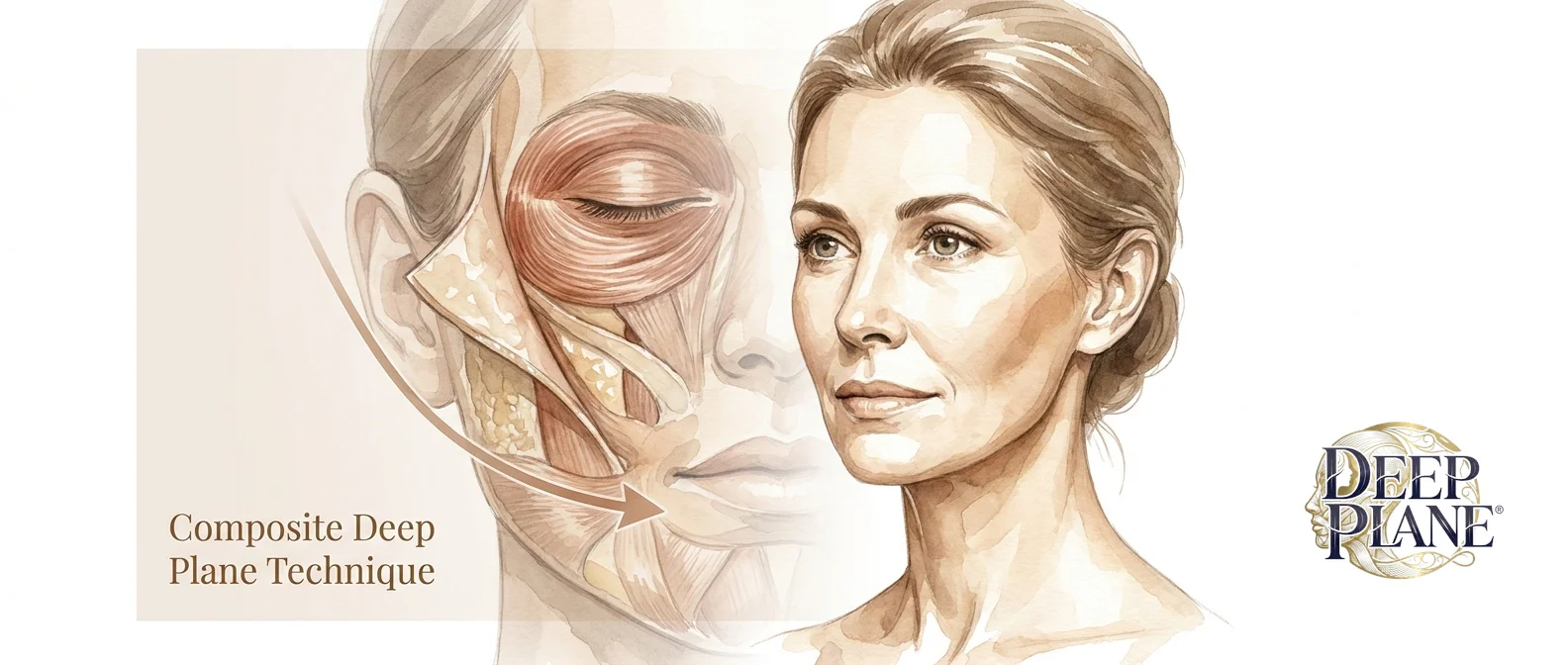 Editorial illustration of the composite deep plane technique associated with Dr. Adriana C. Panayi