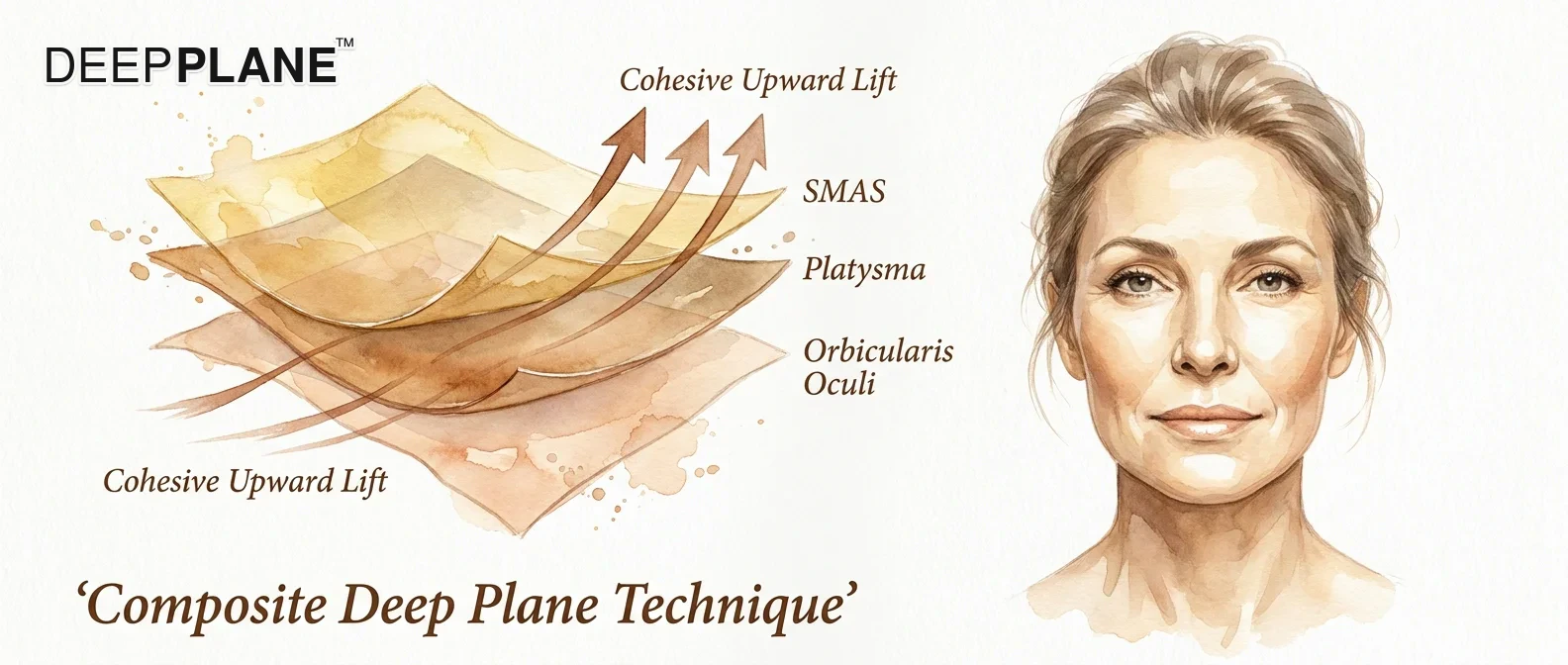 Editorial illustration of the composite deep plane technique — Dr. Jed Horowitz