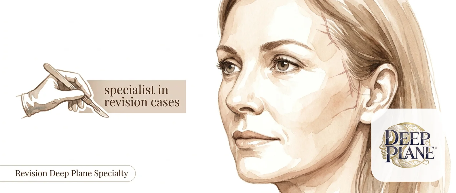 Editorial illustration of the revision deep plane specialty associated with Dr. Cory Tremblay
