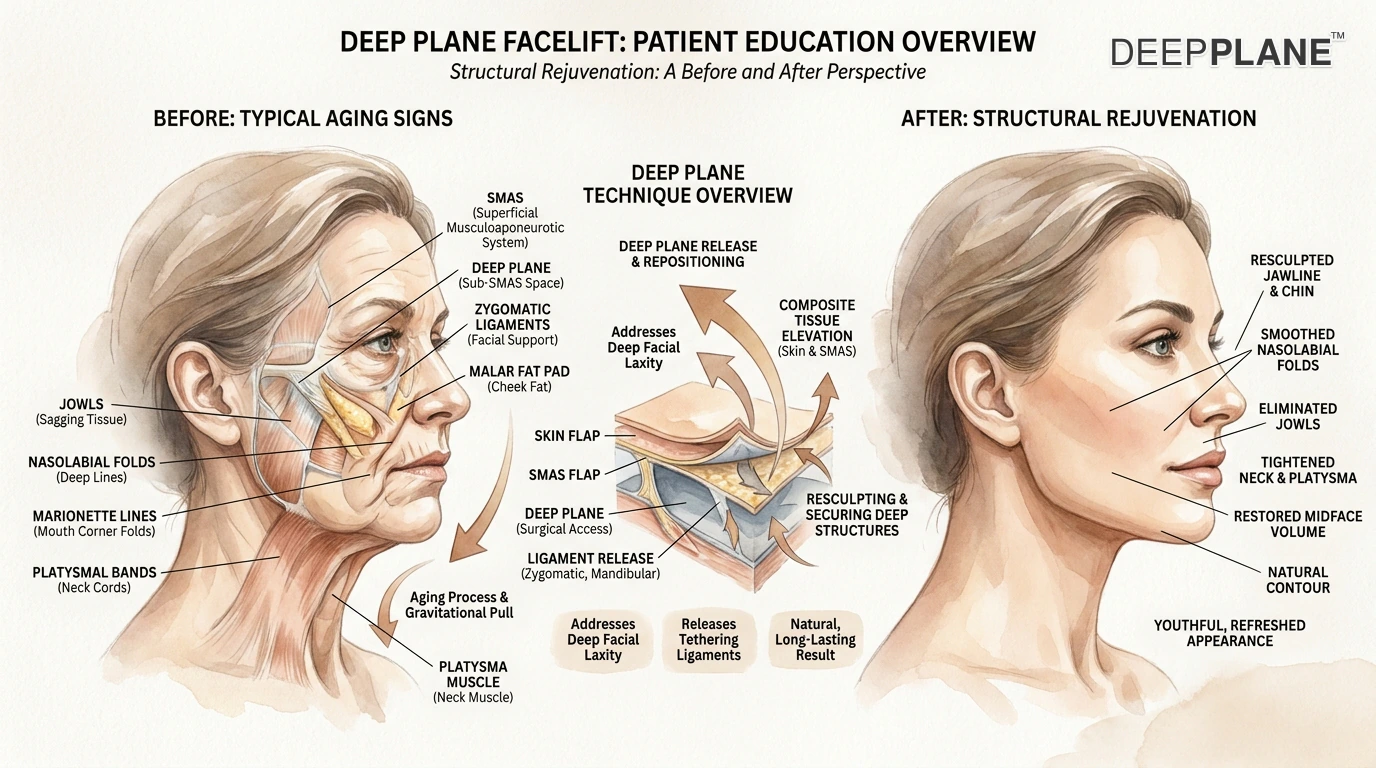 Prezentare generală a rezultatelor liftingului facial deep plane (deep plane): satisfacție ridicată a pacienților, longevitate de 10-15 ani, îmbunătățiri așteptate